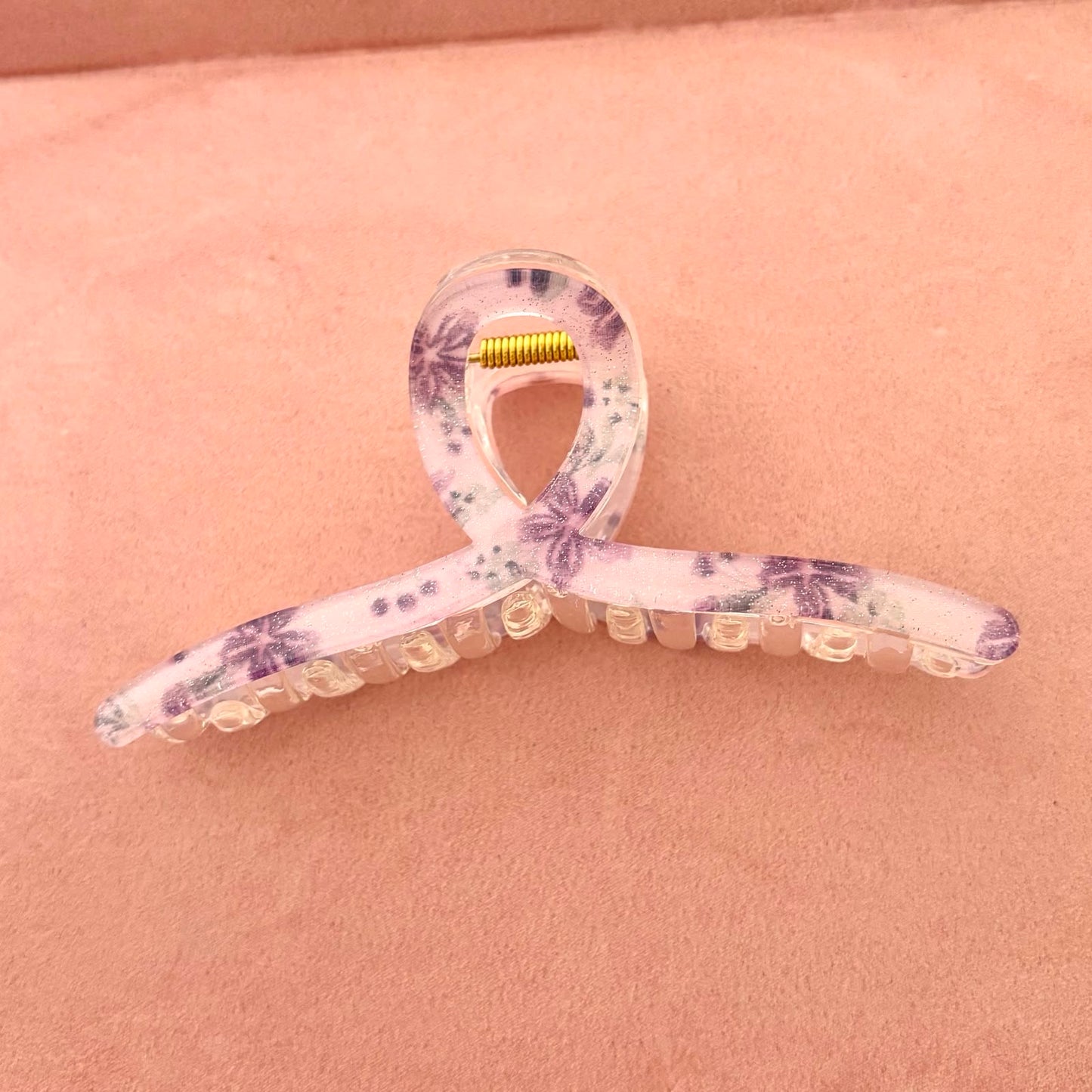 Floral Banana Claw Clips -Lilac