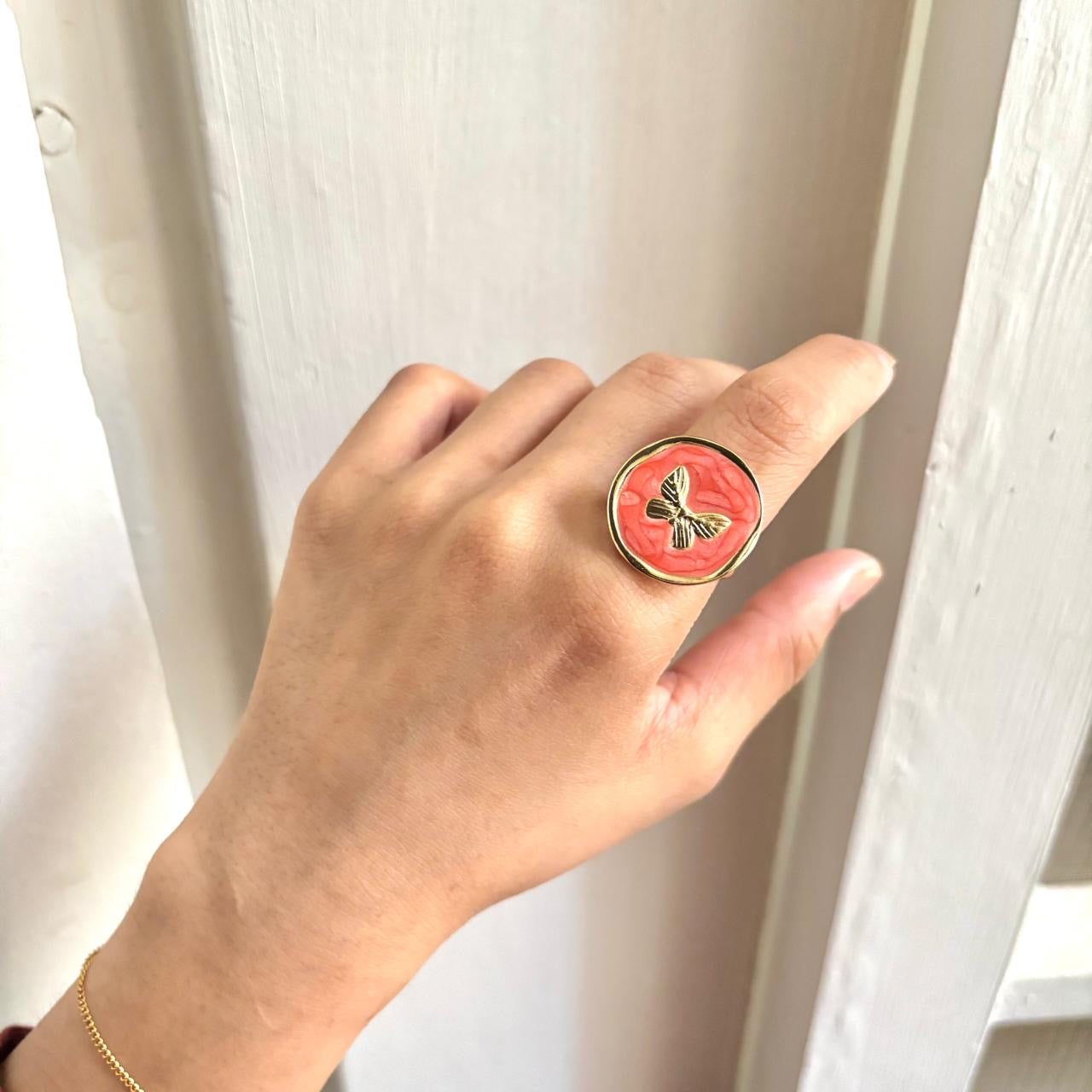 Flutter Ring -Peach