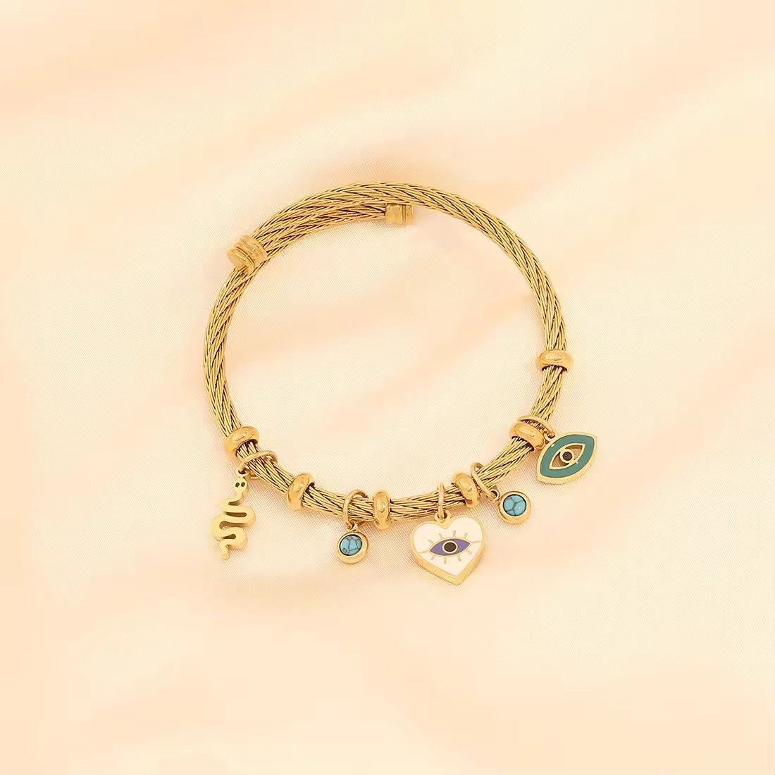 Turquoise Turkish Charm Bracelet -18K