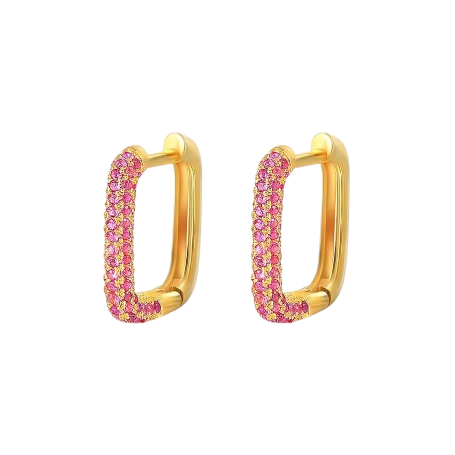 Delilah Cz Hoops -Pink