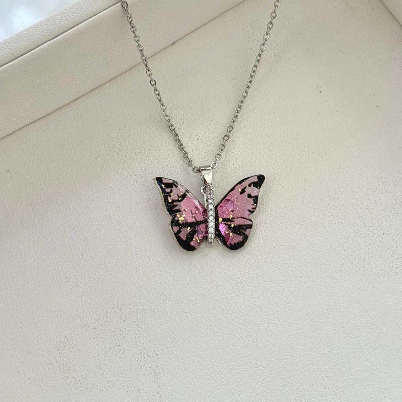 Iris Crystal Mariposa Necklace -Hint Of Purple