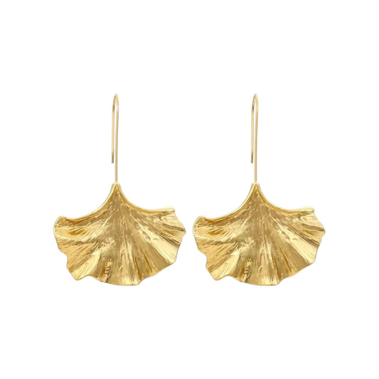 Crinkle Leaf Earrings
