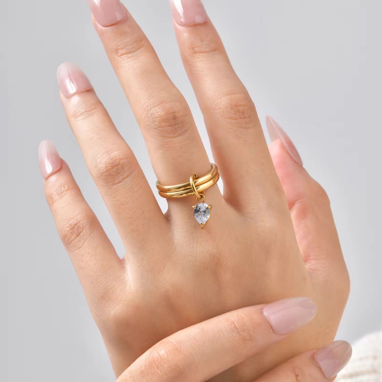 Aria Stacked Charm Ring