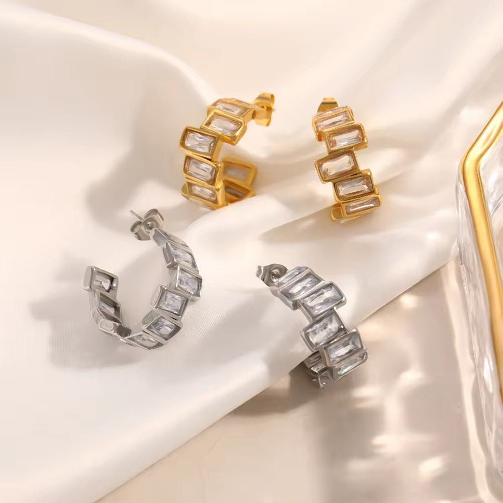 Anatasia Baguette Hoops