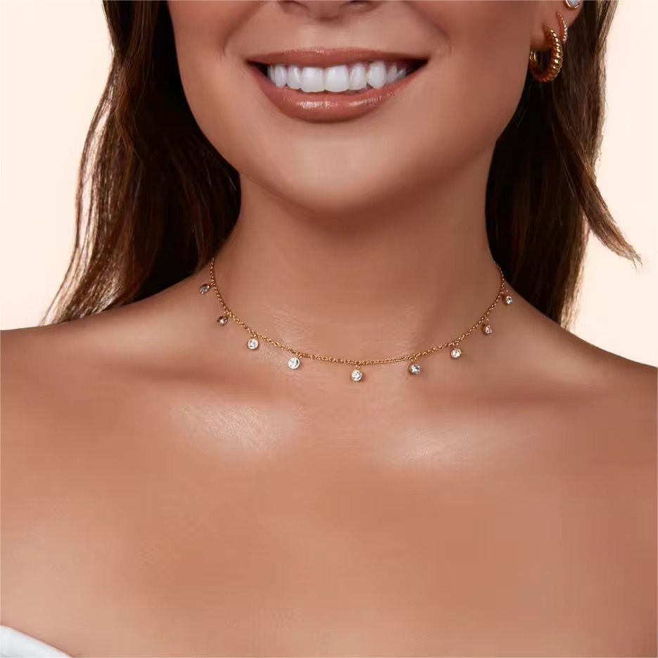 Dainty Cz Charm Necklace
