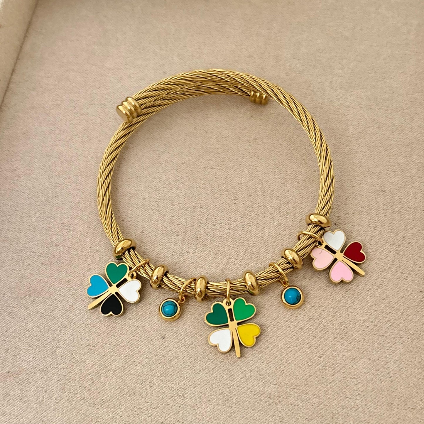Lucky Leafy Charm Bracelet