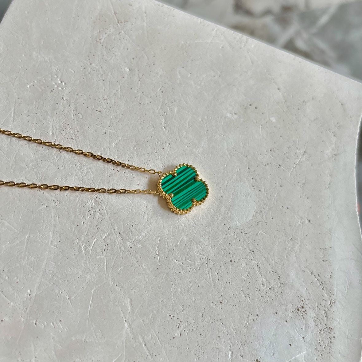 Luxurious Malachite Necklace -18K