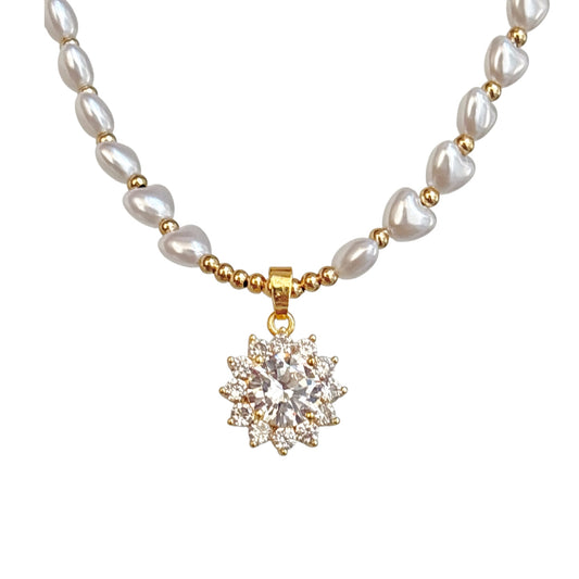 Diamond Pearl Of My Heart -18K