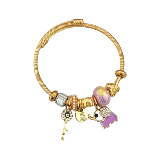 Pixie Multi Charm Bracelet -Lilac