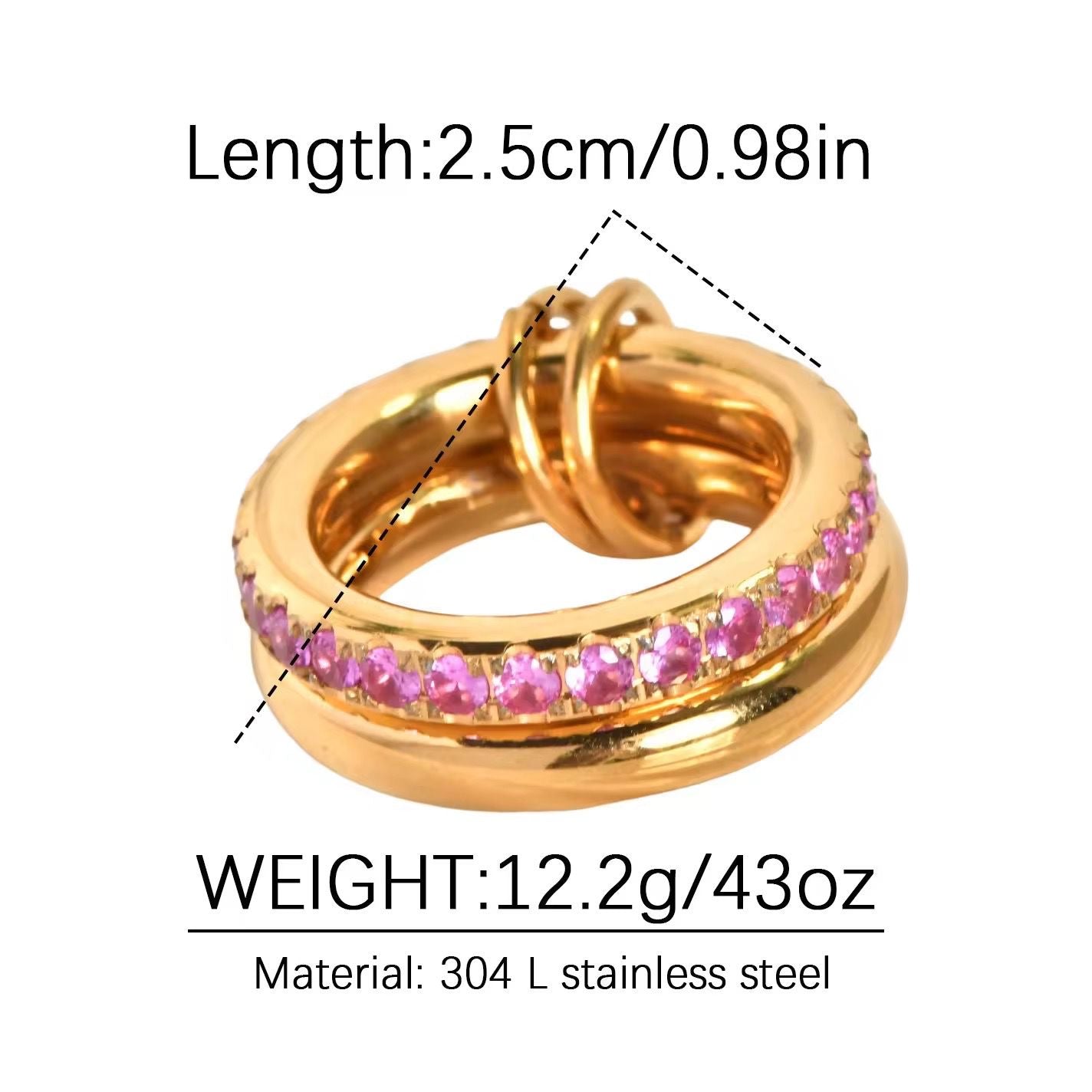 Elysian Pink Interwine Stack Ring