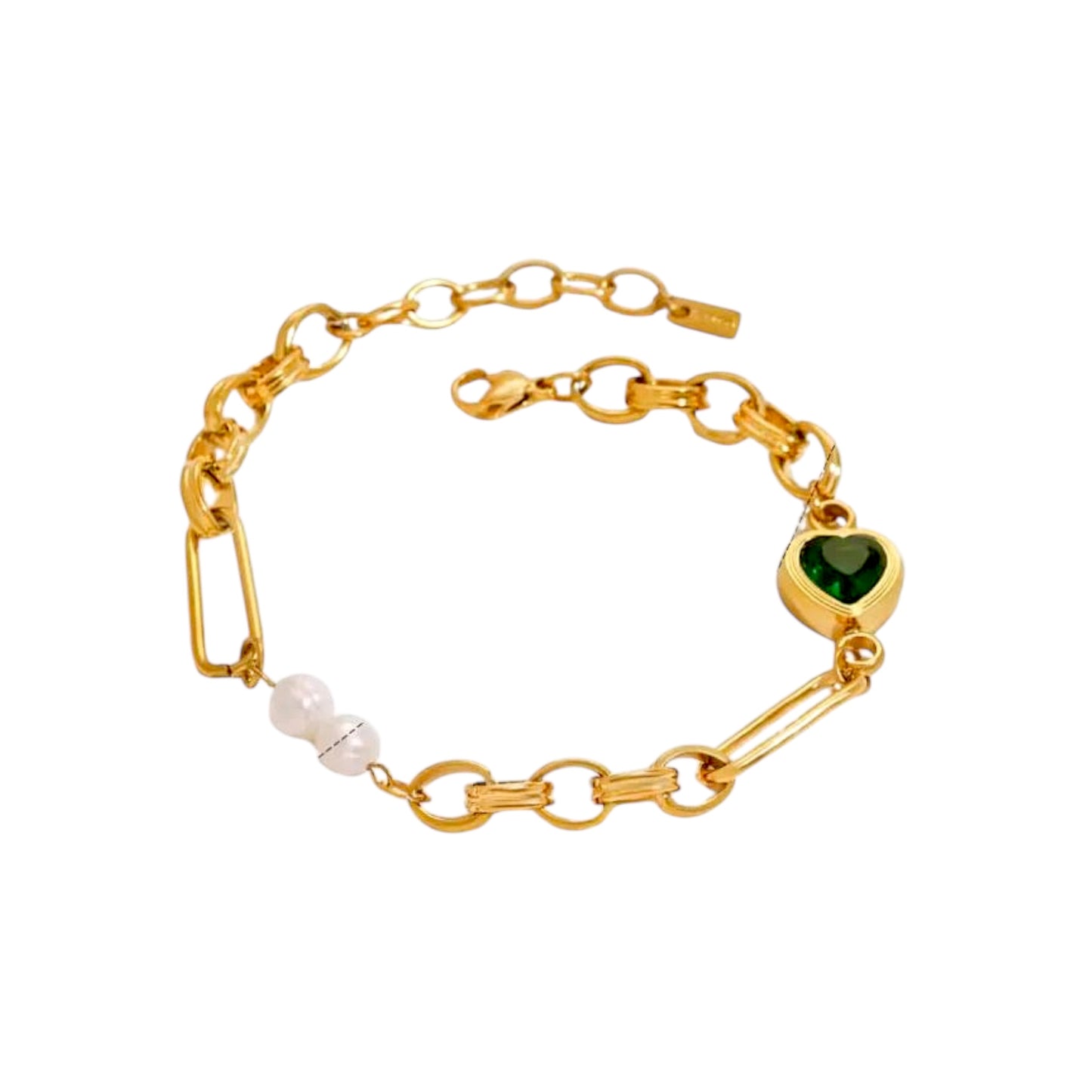 Emerald Love Pearl Bracelet -18K