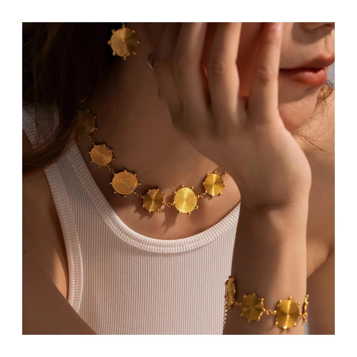 Sunburst Coin Bracelet
