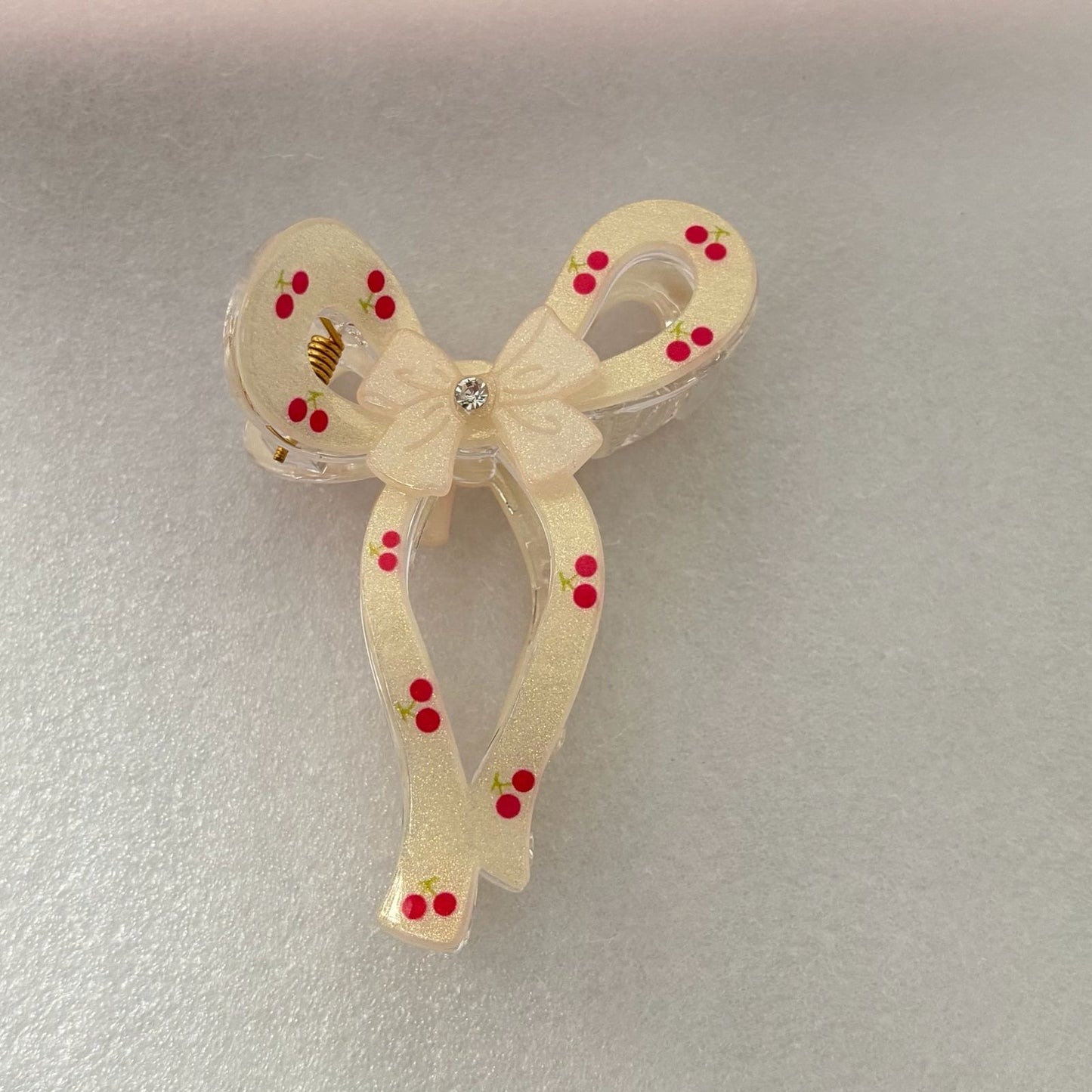 Princess Core Bow Claw Clip -Beige