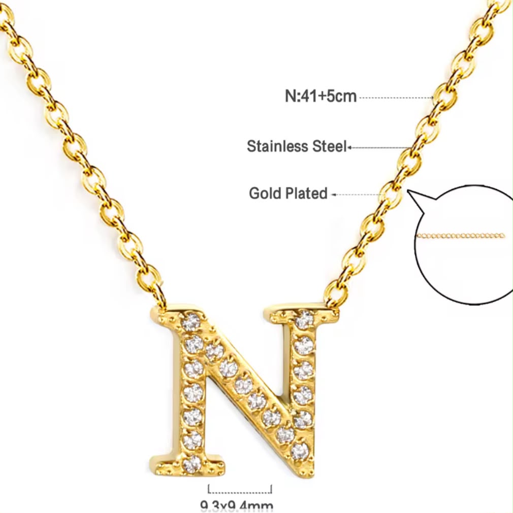 Letter LUXE Initial Necklace
