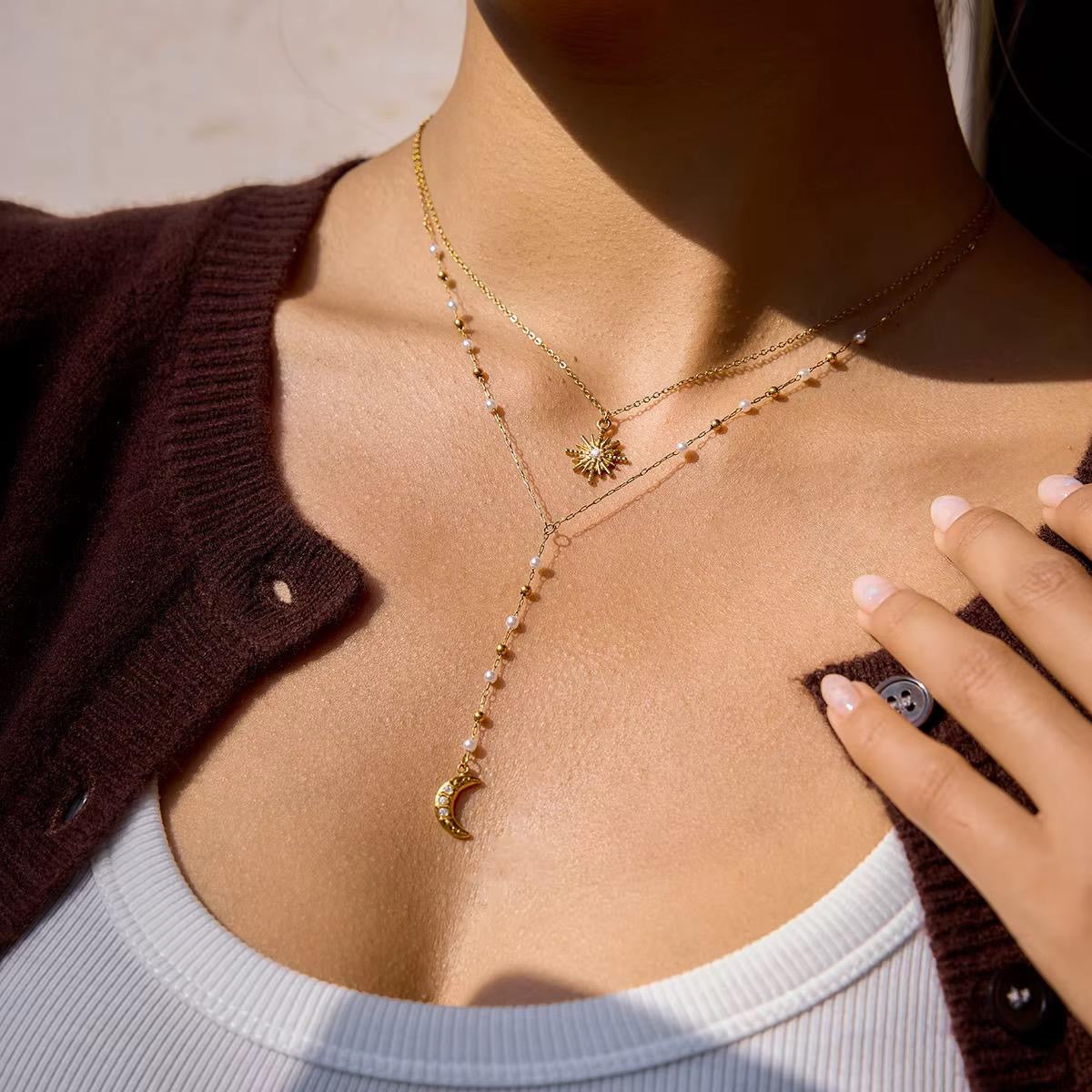 Starlit Layered Lariat Necklace