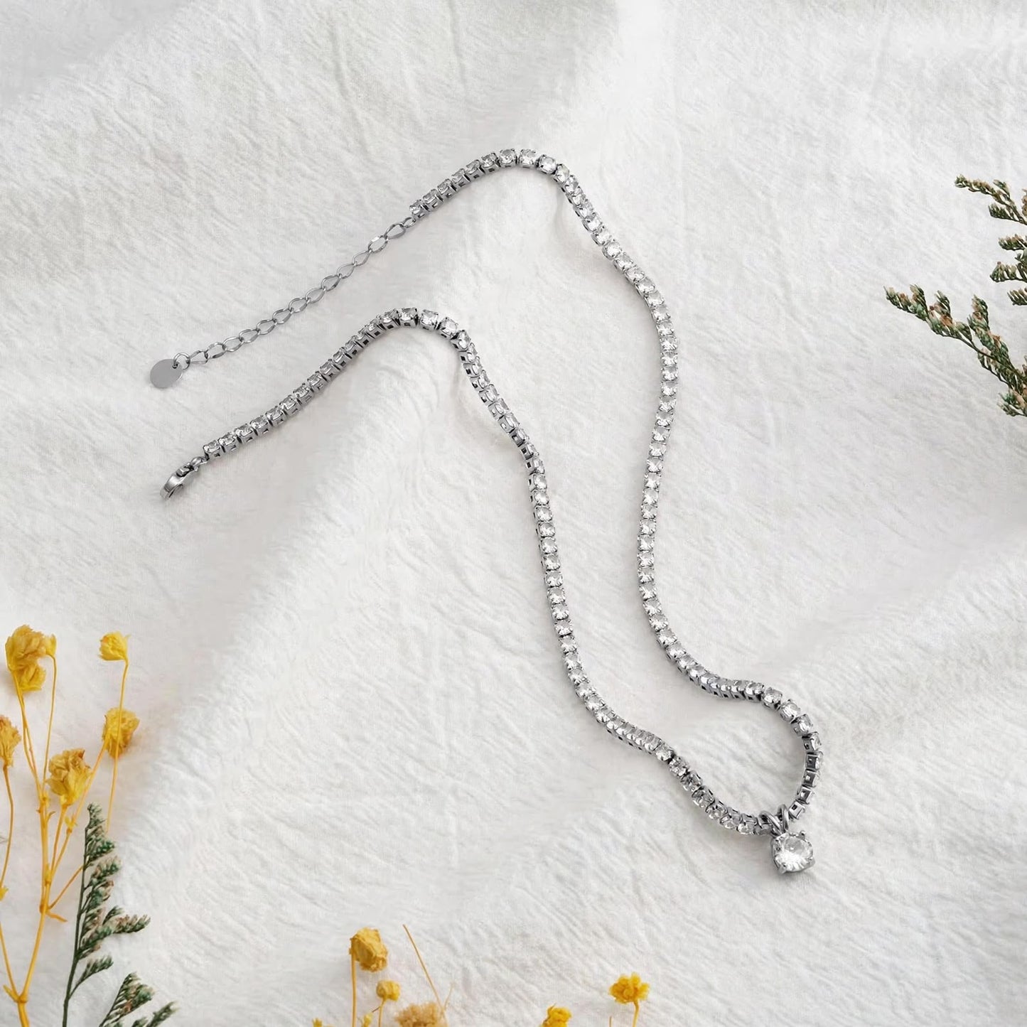 Diana Tennis Solitaire Necklace -Two Ways