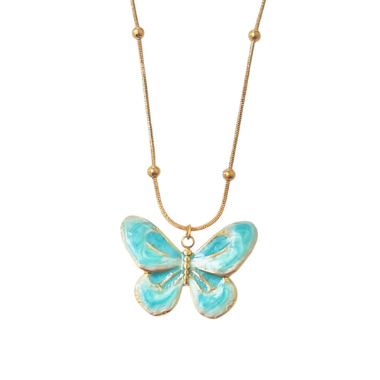 Morphe Butterfly Necklace -Blue