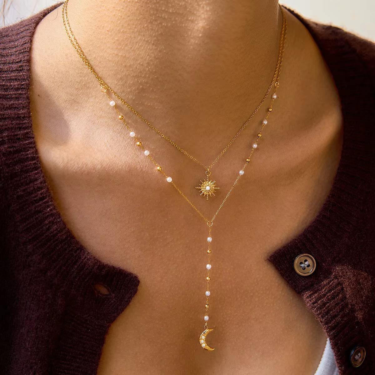 Starlit Layered Lariat Necklace