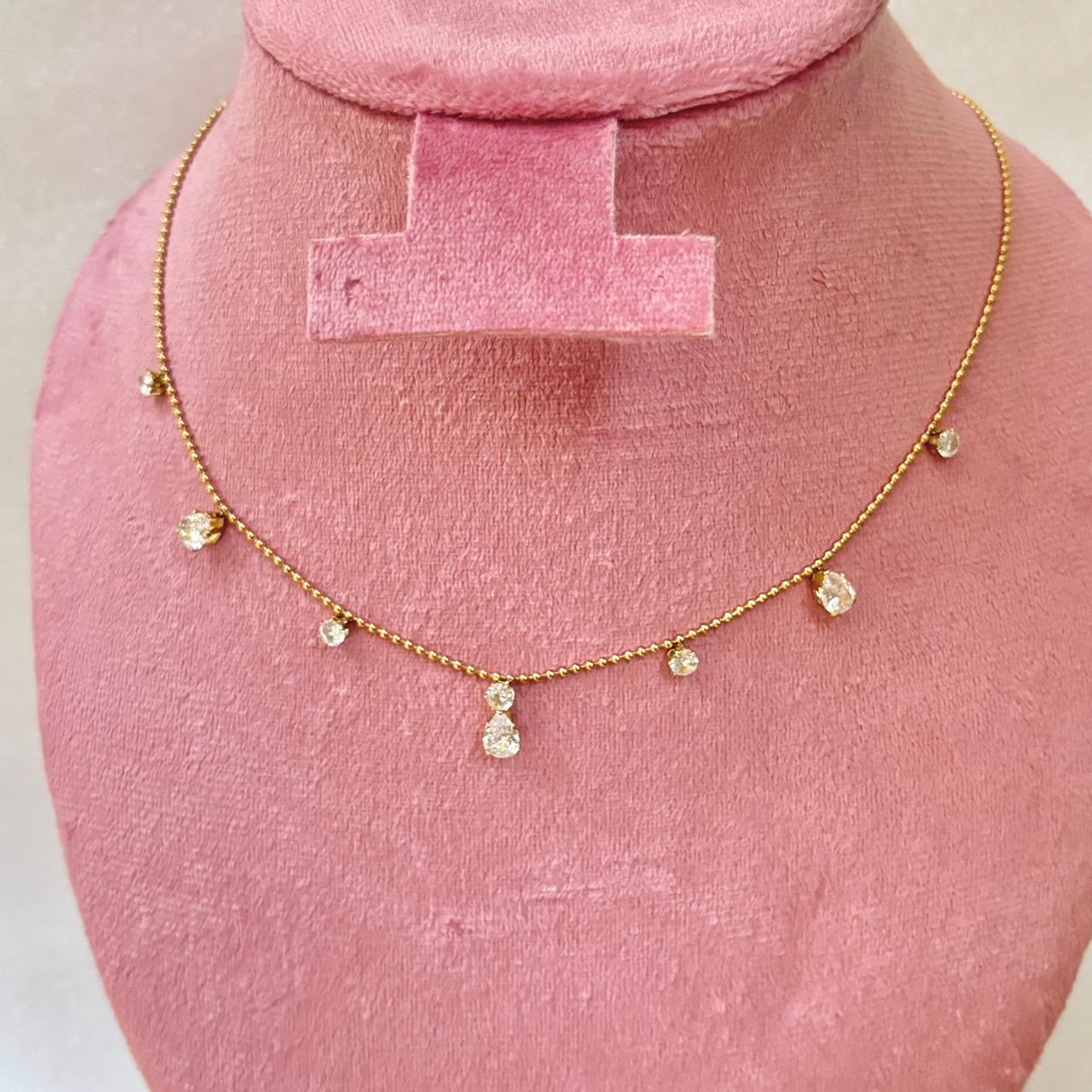 Amelia Crystal Drop Charm Necklace