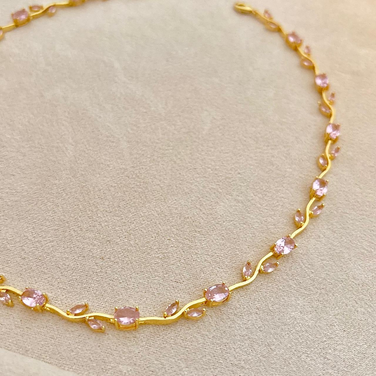 Pink Rose Vine Necklace