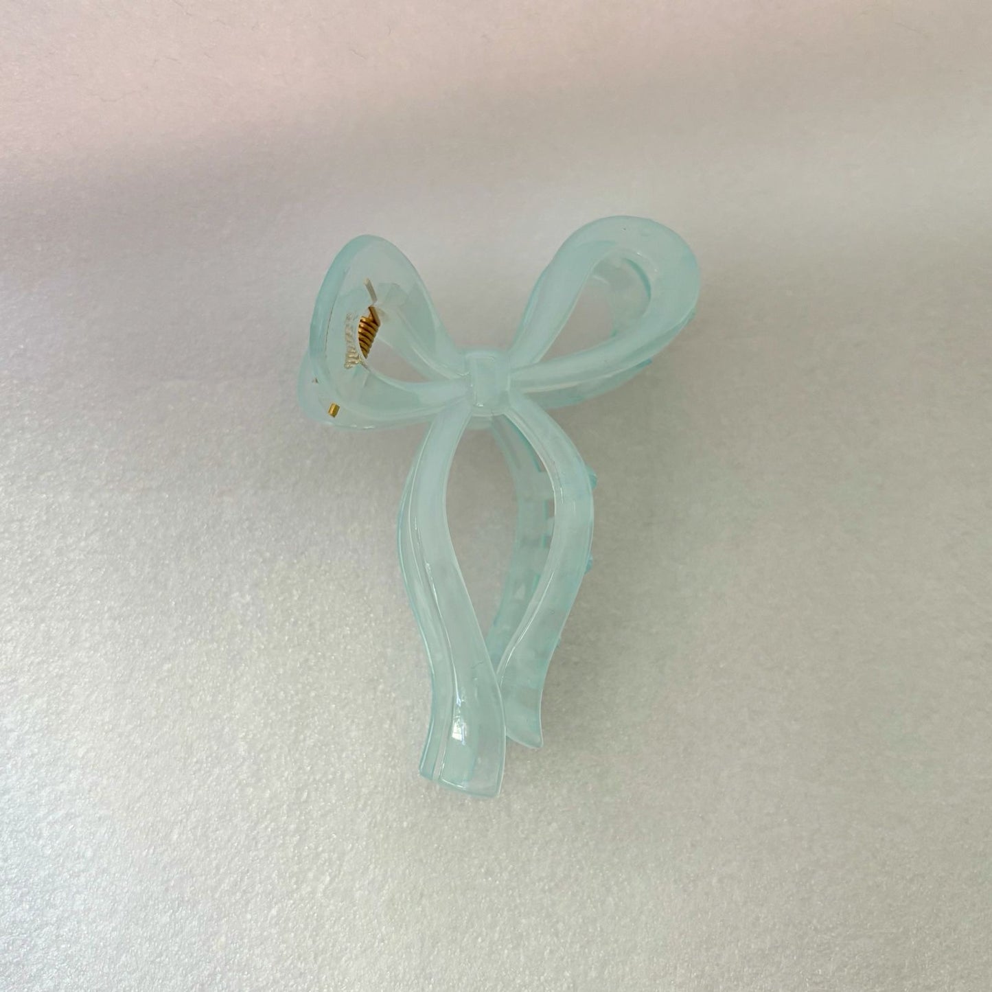 Marble Pastel Bow Claw Clip -Blue