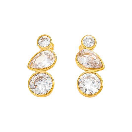 Misty Diamond Drop Earrings -18K