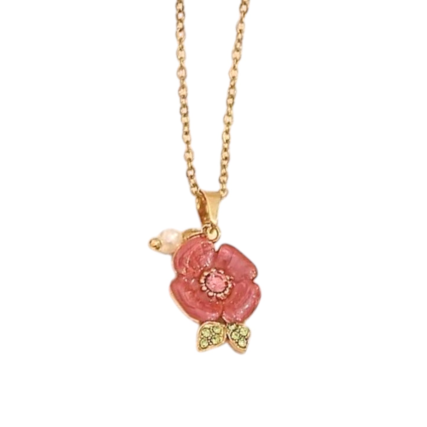 Pink Rose Necklace