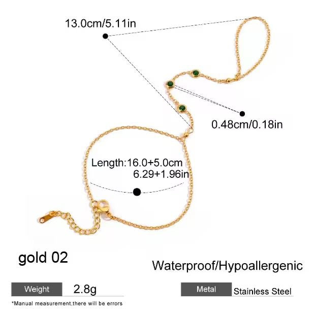 Serene Emerald Hand Chain