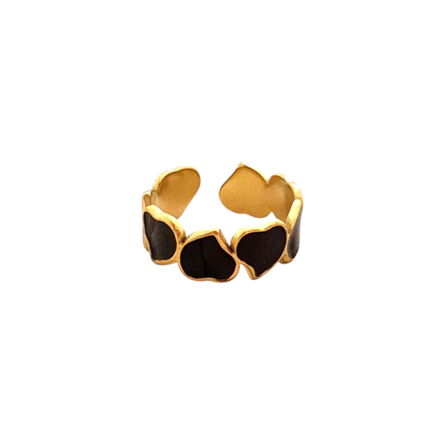 Hearty Loops Open Ring -Black