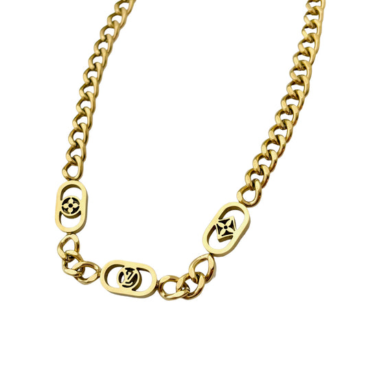 LV Curb Chain Necklace -18K