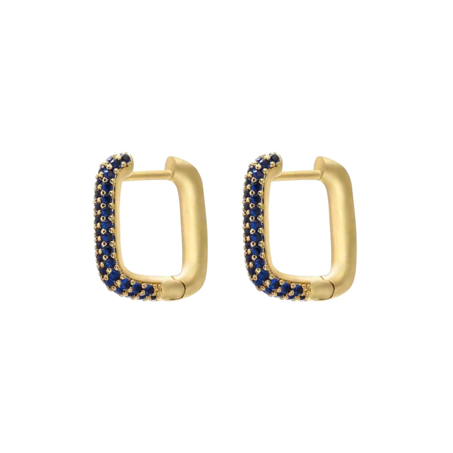 Delilah Cz Hoops -Navy Blue