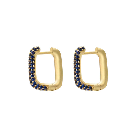 Delilah Cz Hoops -Navy Blue