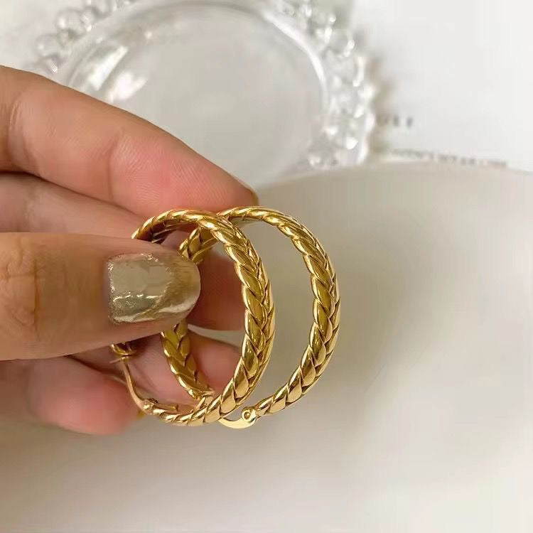 Braided Hoops -18K