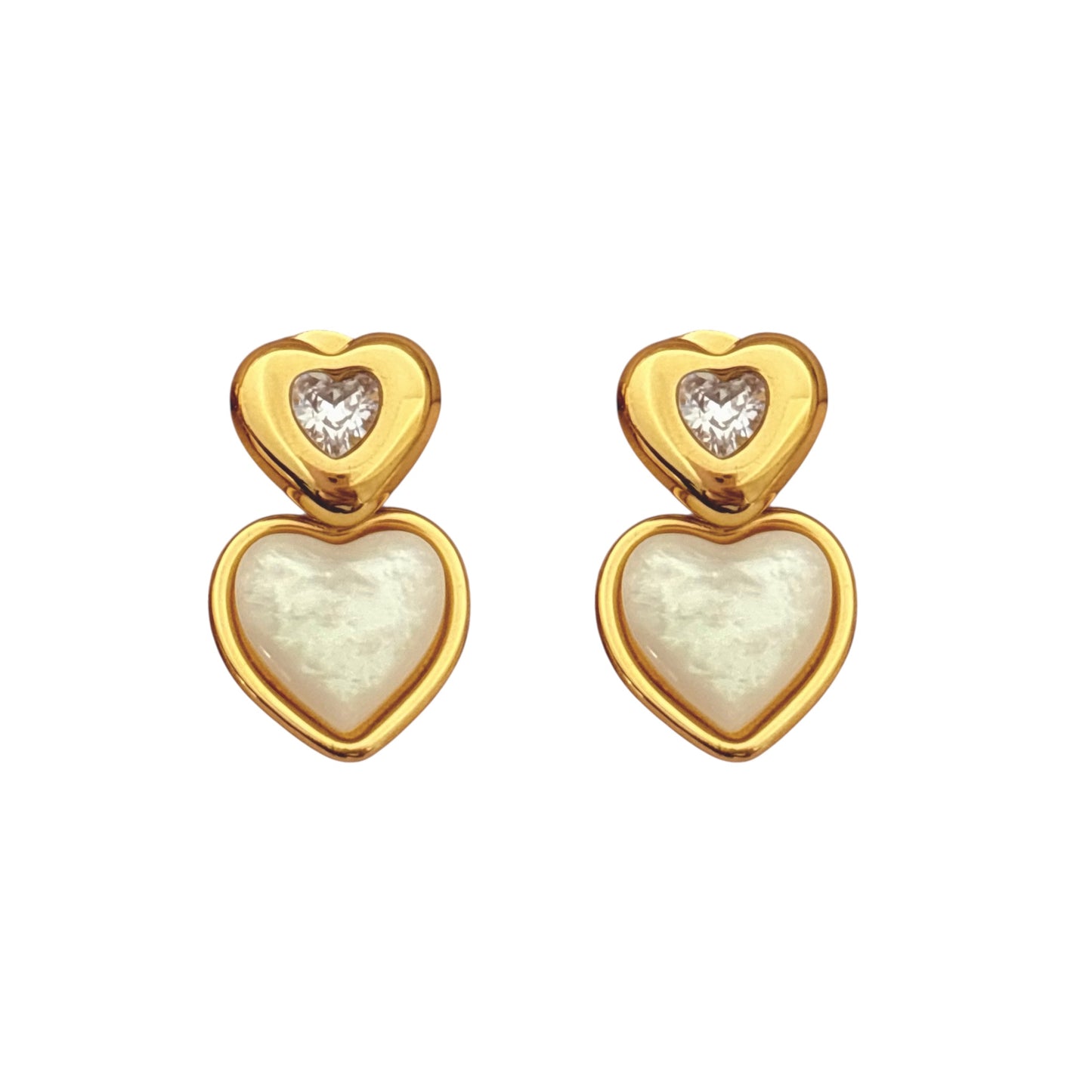 Opals Diamond Heart Studs