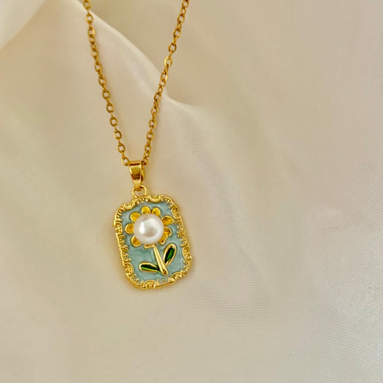 Sea Breez Flora Necklace -Hand Painted