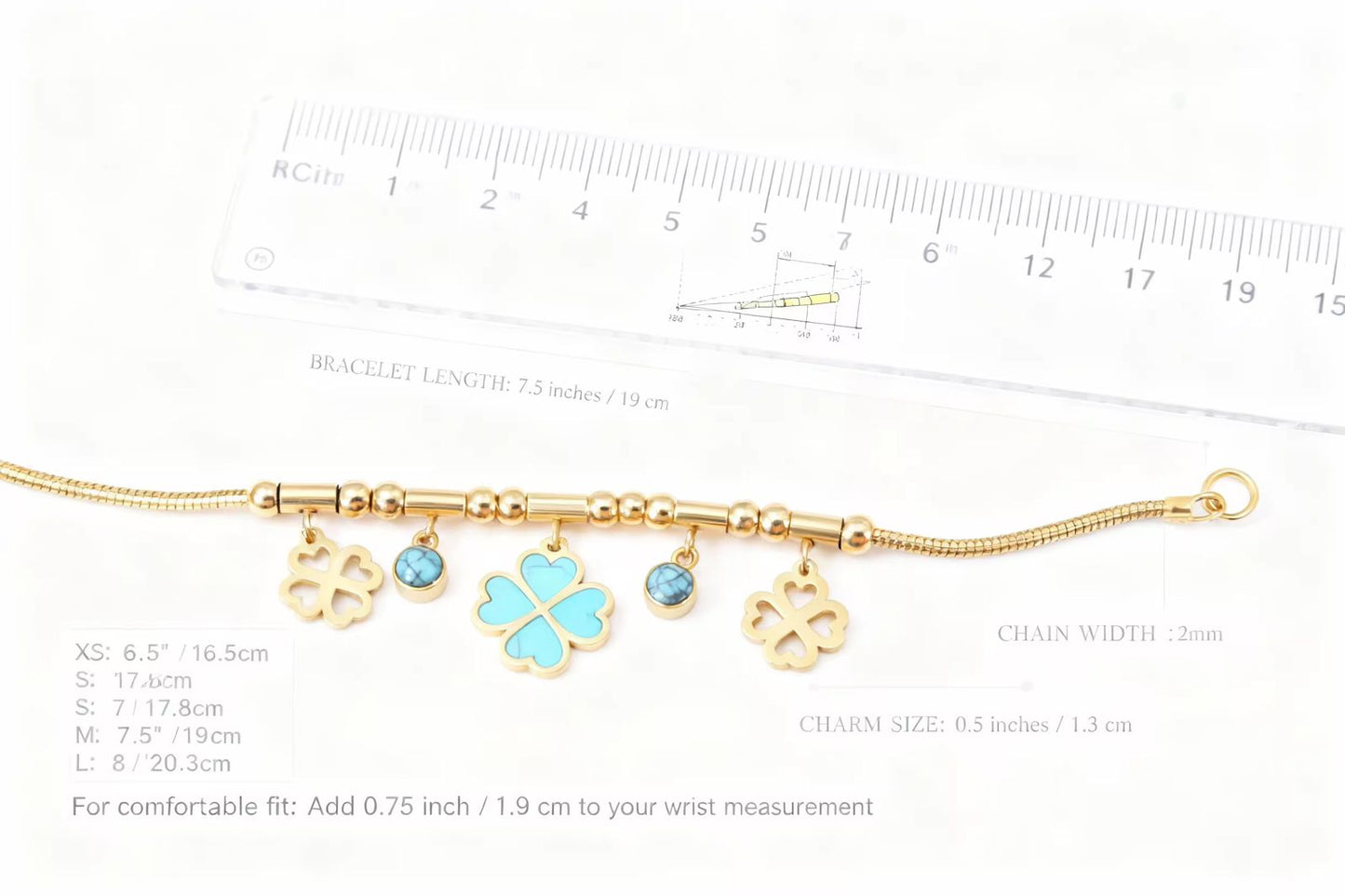 Lucky Turquoise Charm Bracelet