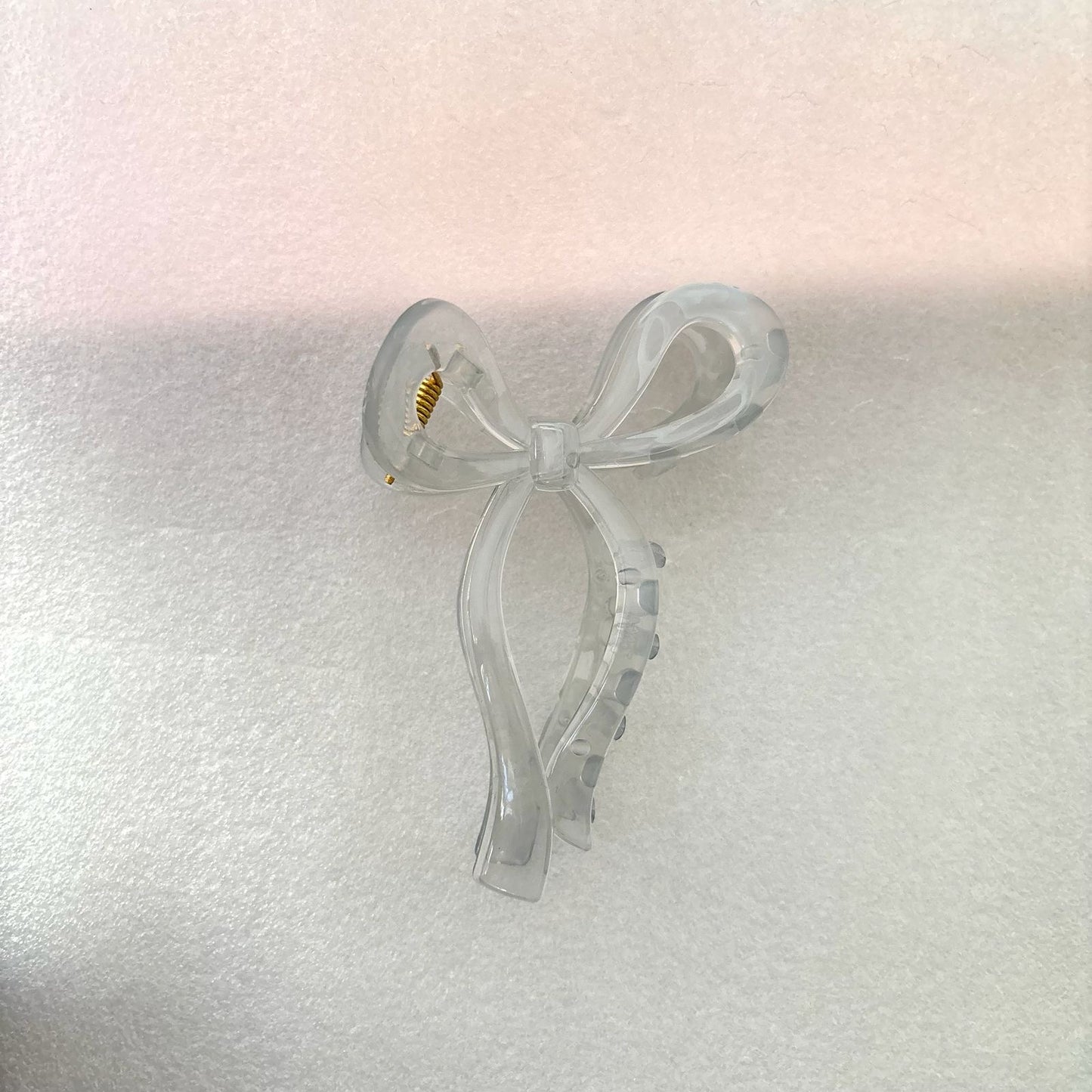 Marble Pastel Bow Claw Clip -Aesthetic Gray