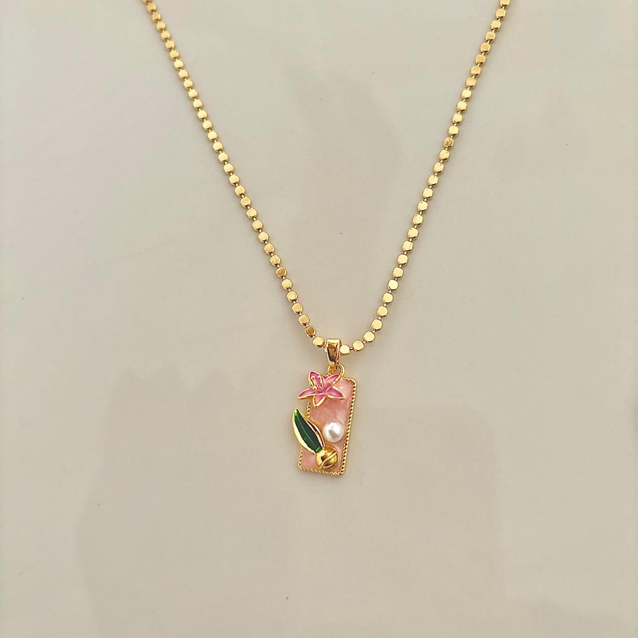 Fairycore Gold Beaded Chain Necklace