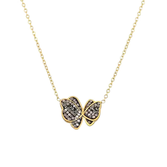 LUXE Black Zircon Flutter Necklace