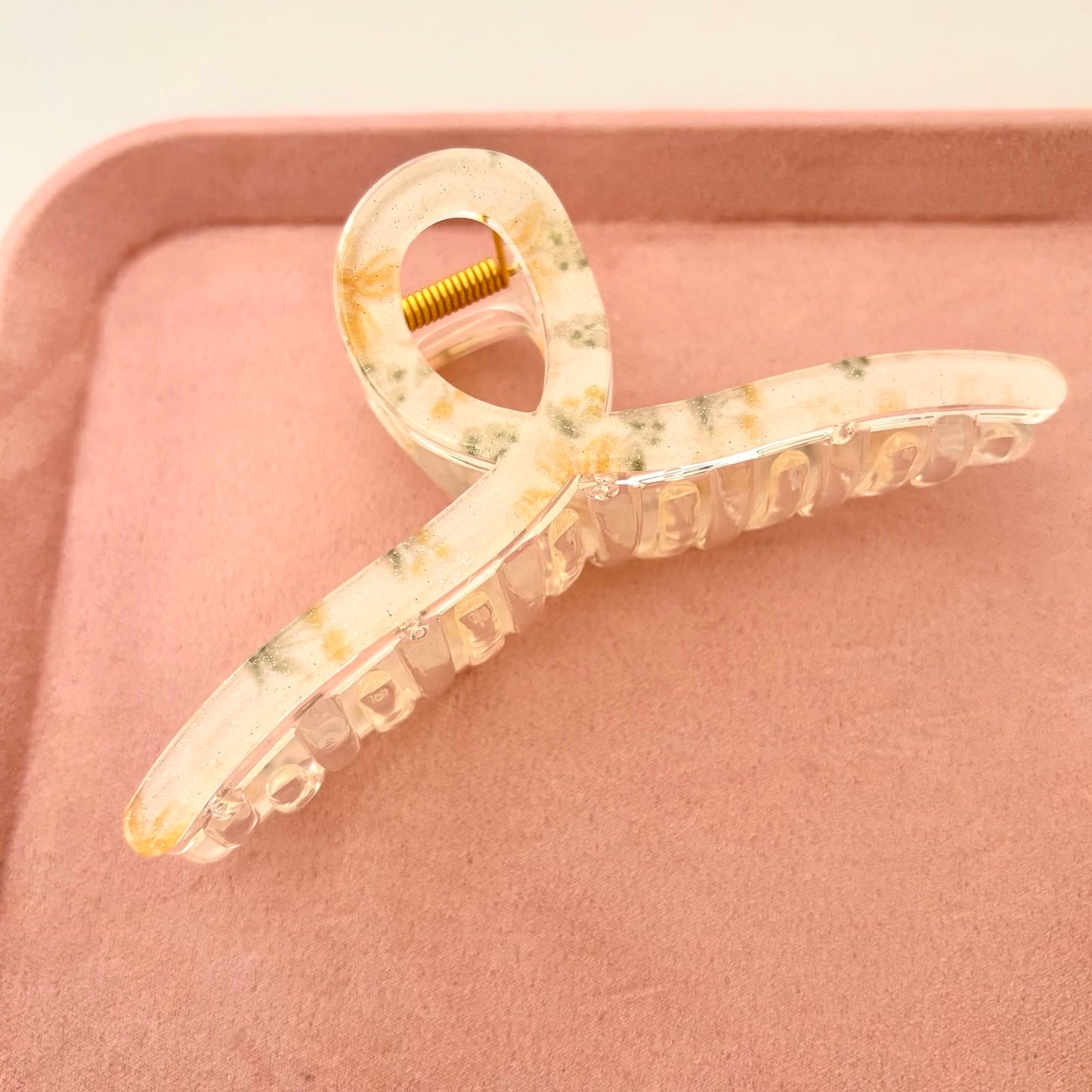 Floral Banana Claw Clips -Yellow