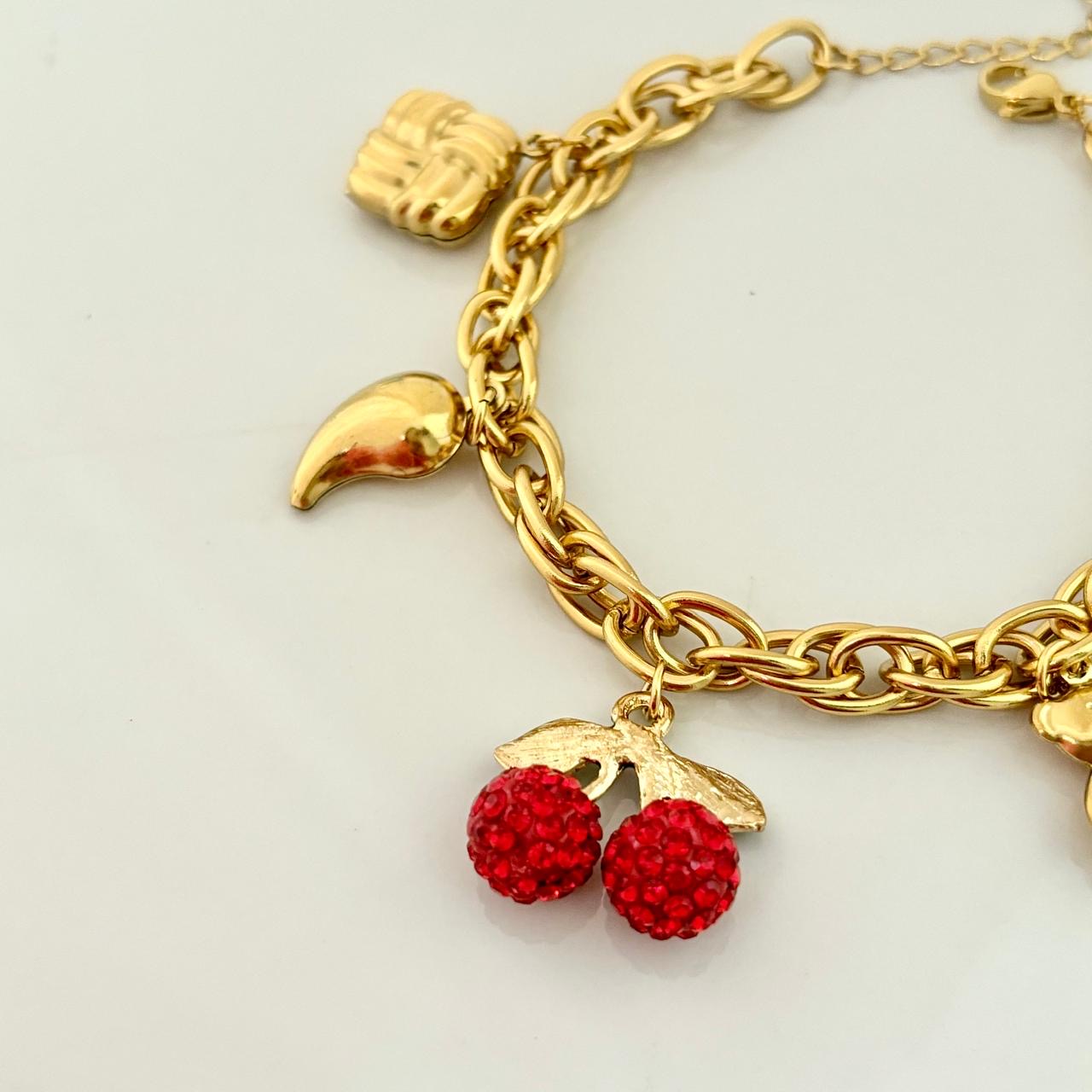 Cherry Blossom Charm Bracelet
