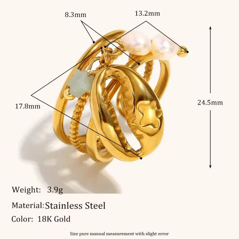 Ariel Oceanic Charm Ring