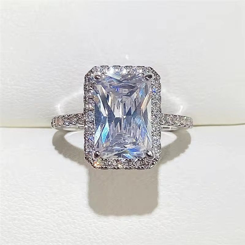 Cushion Diamanté Ring