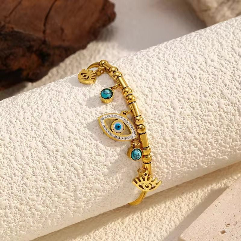 Evil Eye Turquoise Charm Bracelet