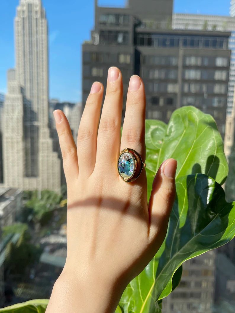 Aurora Reversible Ring -Nacre x Natural Shell