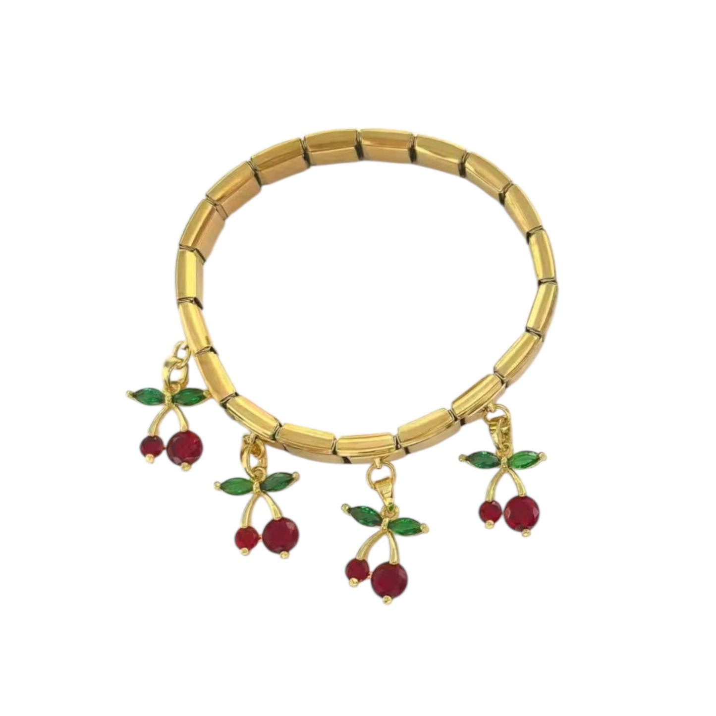 Cherry Cz Italian Charm Bracelet