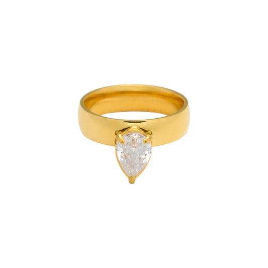 Luxe Domed Solitaire -18K