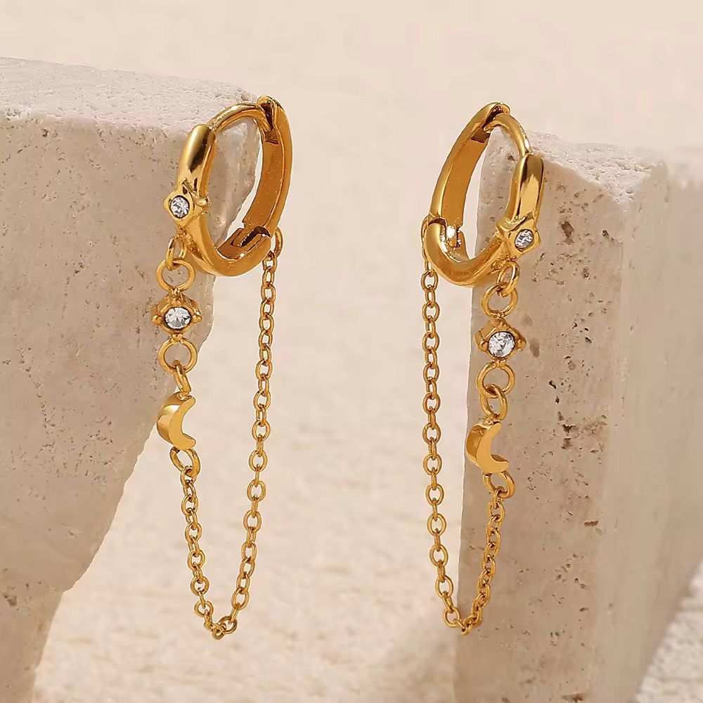 Moon Dangler Hoops