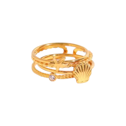 Sea Shore Ring Set | Set Of 3