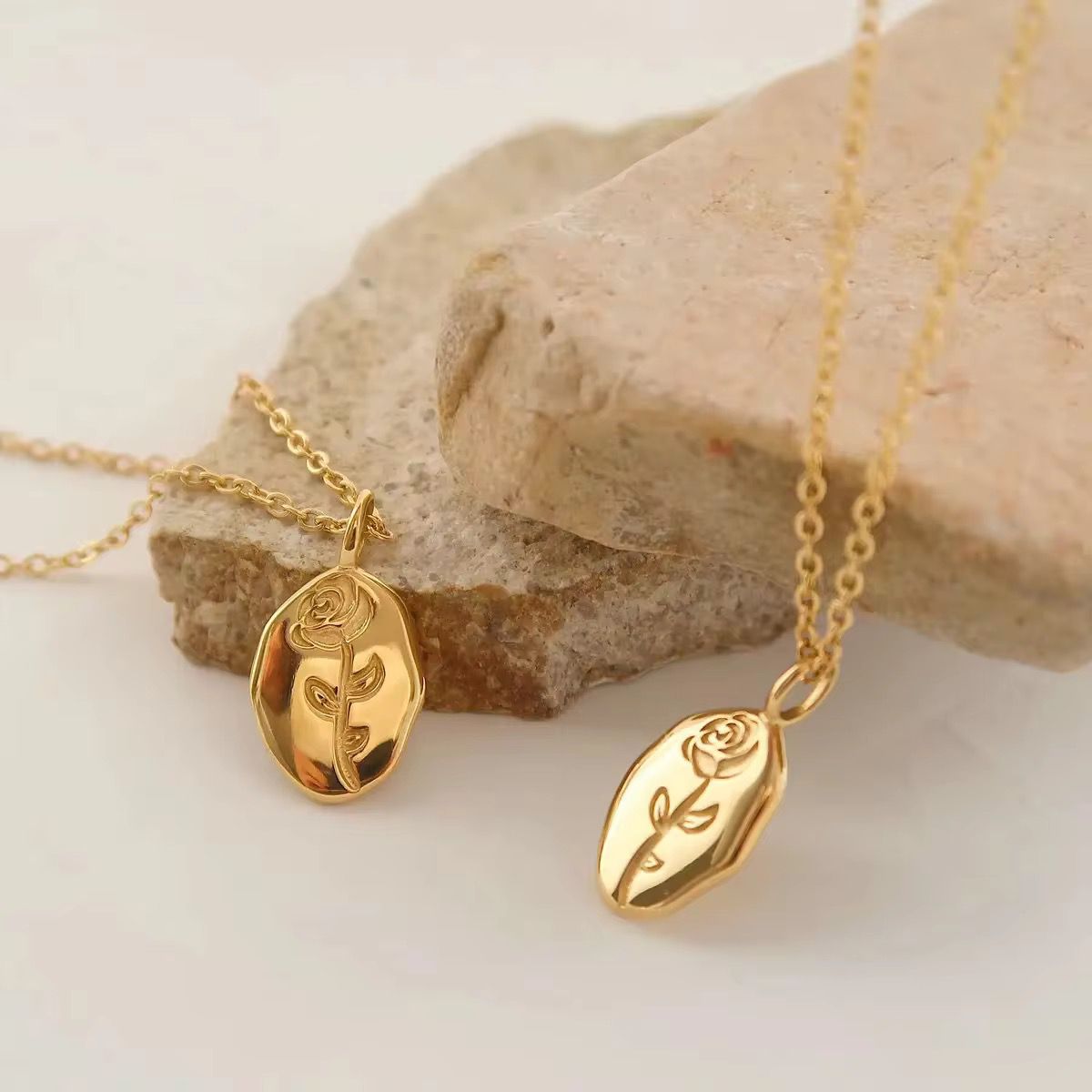 Hammered Rose Necklace
